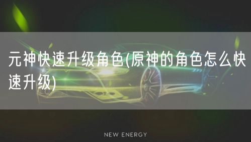 元神快速升级角色(原神的角色怎么快速升级)